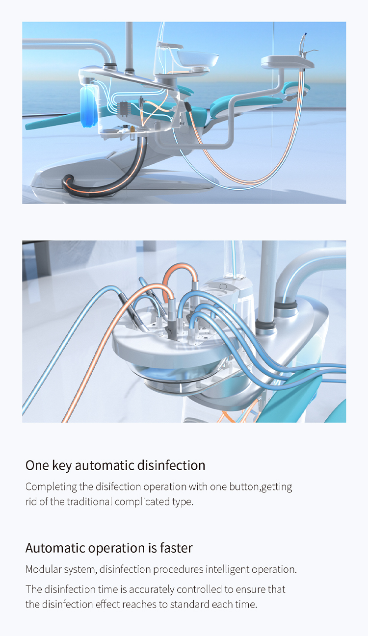 V3 luxury Low cost disinfection dental chair with 2 stools – Foshan ...